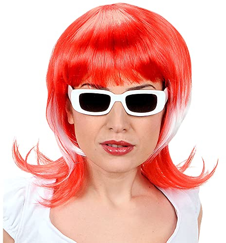 Widmann S0699 - Perücke Fan, rot-weiß-rot, Österreich Fan, Sportfan, Weltmeisterschaft, Mottoparty, Karneval