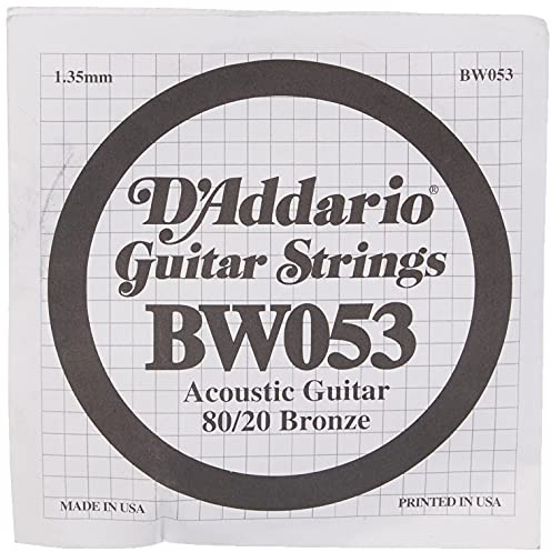 D'Addario BW053 Bronze Wound Acoustic Guitar Single String, .053