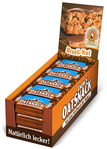 EnergyOatSnack Brazil-Nut (15x65g) | Kohlenhydrat Energieriegel mit Haferflocken für Sport & Freizeit | Langanhaltende Energie & leckerer Geschmack | Handgemacht & Vegan | Das Original