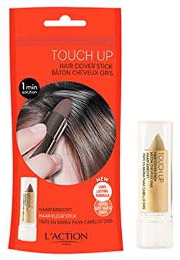 L'Action Paris Stick de Couverture Capillaire Instantanée, Couvre les Cheveux Gris et les Racines Décolorées, Formule Résistante à l'Eau Longue Tenue pour un Aspect Naturel, Brun Clair 4g