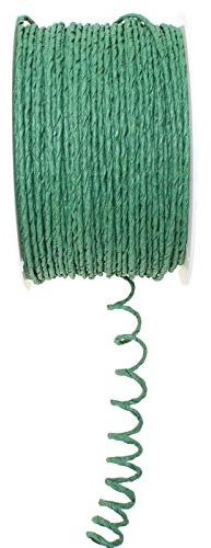 Floral-Direkt 100m Papierdraht D 2mm Papierdekodraht Papierkordel auf Spule, Farbe:grün