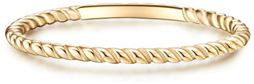 GLANZSTÜCKE MÜNCHEN Damen-Ring Sterling Silber gelbvergoldet - Steckring gedreht Silberring Gelbgold Vorsteckring Silber 925