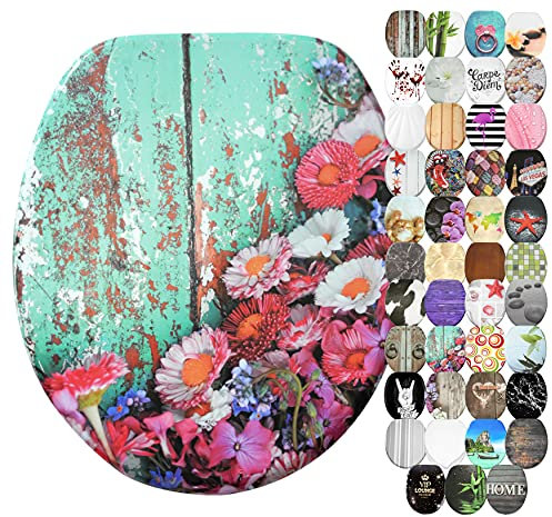 Sanilo Sedile WC con chiusura ammortizzata, grande scelta di belli copriwater da legno robusto e di alta qualità (Primavera)