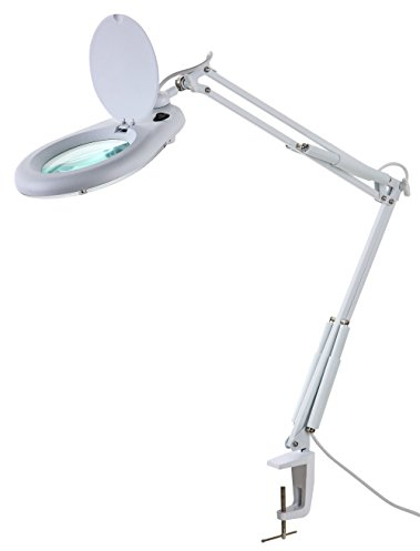 McShine Lupenleuchte | LL-8043 | LED-Lupenlampe mit 5 Dioptrien, 80 LEDs, 966 lm, Klemmbefestigung | Perfekte Beleuchtung für Elektronik, Löten, Basteln