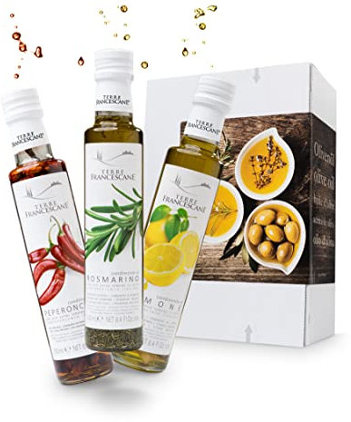 Apropos Geschenk - Extra Natives Olivenöl Dressing - 3er-Probier-Paket - Olivenöl verfeinert mit Zitrone, Rosmarin und Chili