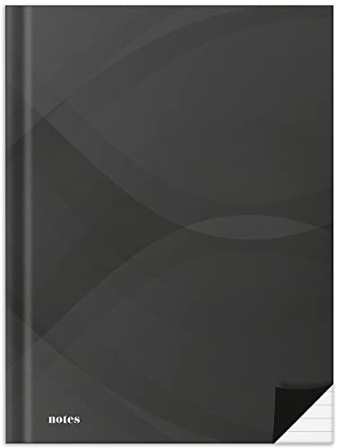 RNKVERLAG 46517 - Notizbuch Notes, DIN A6, liniert, 96 Blatt, 70 g/m², Carbon Black, 1 Stück