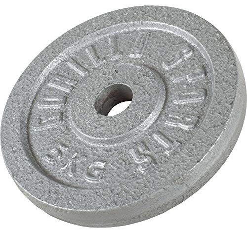 GORILLA SPORTS® Hantelscheiben - Set/Einzeln, 0,5/1,25/2/2,5/5/10/15/20/25/30 kg Gewichte, 30/31 mm, Gusseisen, Silber/Schwarz - Gewichtsscheiben, Bumper Plates