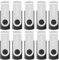 Enfain 10er-Pack USB Stick 16GB Schwarz – USB 2.0 Drehbare Sticks für Büro, Schule & Unterwegs – Praktischer Speicherstick, Bulk-Set, Plug & Play