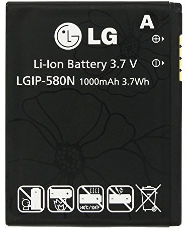 Genuine Original LG Battery Akku LGIP-580N 1000mAh 3.7V 3.7Wh for C900 Viewty Smart GT500 GT505 GM730 (None Retail Packaging)