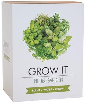 Gift Republic Grow Your Own Herb Garden. Kitchen Herb Garden Gift Set. Basil, Rosemry, Thyme, Parsely, Chive Gardeners Gift Set