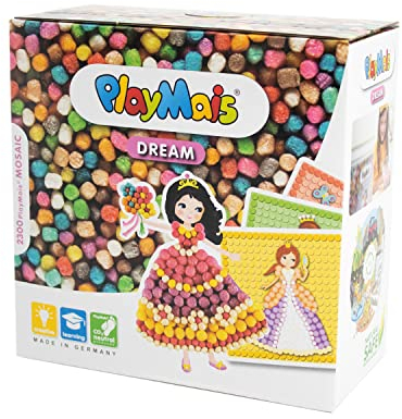 Playmais MOSAIC Dream Princess Kreativ-Set zum Basteln für Kinder ab 3 Jahren | Über 2.300 6 Mosaik Klebebilder Prinzessinnen | Fördert Kreativität & Feinmotorik | Natürliches Spielzeug