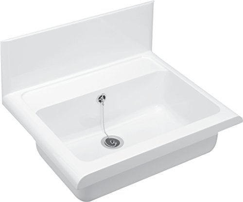 Cornat Wandausgussbecken mit Ab-/Überlaufgarnitur, Kunststoff, 550 mm, 1 Stück, weiß, WAGB5500