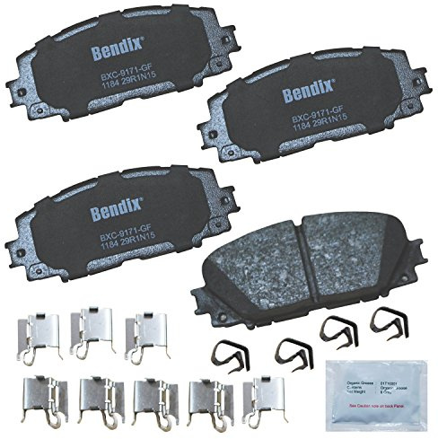 Bendix Priority1 CFC1184 Ceramic Front Brake Pads for Lexus CT200h 2017, Toyota Prius C 2021, Yaris 2018-2006