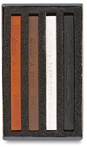 Conté à Paris Buntstifte – Skizzierfarben, Streichholzschachtel-Set, 4 Stück