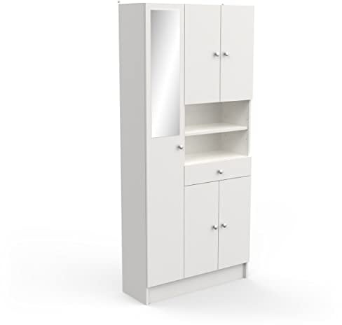 Meuble Colonne de Rangement Salle de Bain IMBATTABLE, Panneau de Particules/MDF, Blanc, 820x320x1 800MM