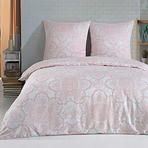 Buymax® Bettwäsche 200x220 100% Baumwolle 3-Teilig Bettbezug - Bettwäsche-Sets 200 x 220cm mit 2 mal Kissenbezüge 80x80cm, ÖKO-TEX Renforcé-Bettdeckenbezug Set mit Reißverschluss