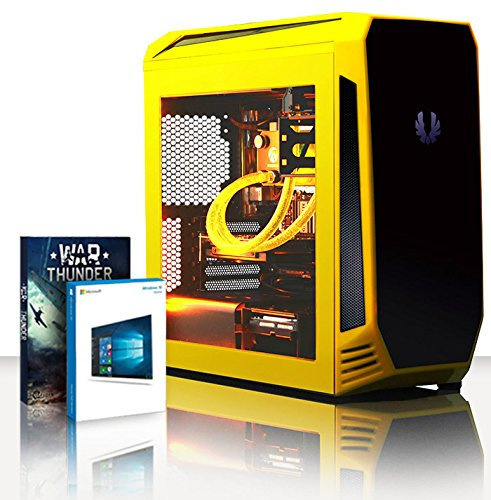 Vibox - Kit per gaming contenente PC con gioco War Thunder, monitor HD 21,5, processore 4 GHz AMD FX Quad Core, carta grafica Nvidia GeForce GTX 750, 1 TB HDD, RAM 8 GB, case Corsair Spec-01, colore: verde (layout italiano non garantito) Bitfenix Aegis Jaune (PC) 8Go RAM, 1To HDD, No OS