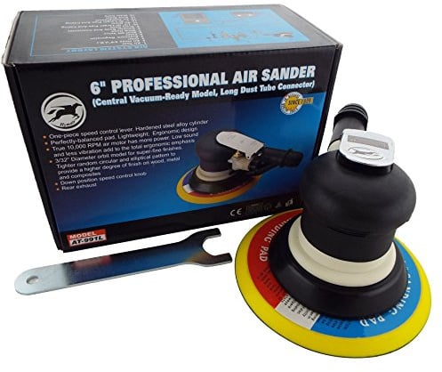 Hymair AT-991L 150mm 6 DA Palm Sander 6mm Random Orbit 10,000rpm Professional Air Sanding Machine with Vacuum attachment Dust Extraction and 6 Hook'N'Loop HookIt Backing Pad Included