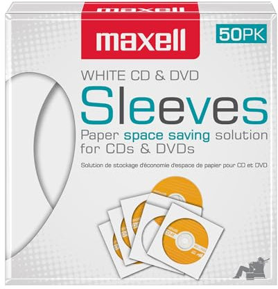 Maxell 190135 CD-/DVD-Papierhüllen, blanko, weiß, 50 Stück