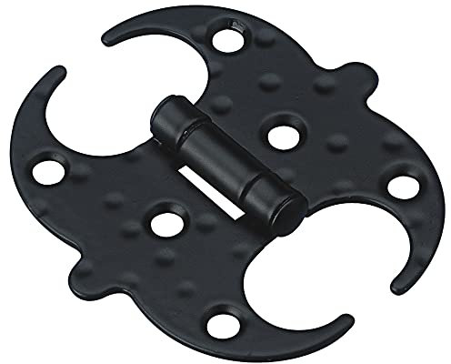 Amig - Bisagra Mariposa Estilo Forja 553-100 - Acero Negro Decorativo - Fácil Instalación - Para Puertas y Portones Rústicos, Negro, 100x95x1,5 mm, Acero