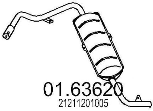 MTS 01.63620 Endschalldämpfer Kompatibel mit LADA Niva 2121, 2131
