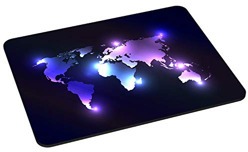 PEDEA Gaming und Office Mauspad - 220 x 180 mm - mit vernähten Rändern und rutschfester Unterseite, Dark World