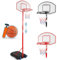 Infantastic® Basketballkorb - Outdoor und Indoor, für Kinder, Höhenverstellbar (148-200), mit Ständer, Luftpumpe, Basketball, Tragbar, Räder - Basketballständer, Korbanlage, Basketballanlage (Rot)