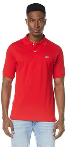 Lacoste Herren Polo-Shirt Kurzarm L1212, Männer Polo-Hemd,2 Knopf,Regular Fit,Rot,7