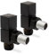 Angled Black Square (Cubic) Valves for Radiators & Towel Rails