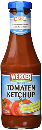 Werder Ketchup,Tomaten Ketchup Ohne Zuckerzusatz 450 ml 6er Pack (6 x 450 ml)