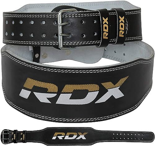 RDX Cuir Fitness Musculation Ceinture 4 D'haltérophilie Sudation D'entraînement Poids - Noir - 2X-Large