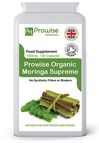 Moringa-Kapseln 2000 mg – 120 vegane Moringa-Blätter-Kapseln | Nahrungsergänzungsmittel aus Moringa-Oleifera-Blättern | Hergestellt in Großbritannien von Prowise Healthcare