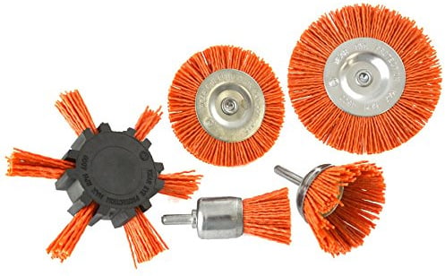 5pc Nylon Abrasive Filament Brush Drill Spindle 6mm Shank De Burring Rust TE876
