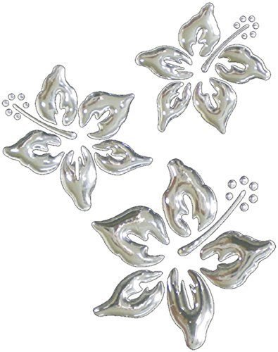 carstyling XXL 3D-Chrome-Sticker Hibiskusblüten 1 à 55 x 55 mm 1 à 45 x 45 mm 1 à 40 x 40 mm