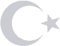 2X Auto Aufkleber Türkei Halbmond TÜRKIYE Car Sticker Turkey (ca. 11x10 cm, Silber)