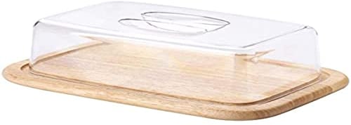 Continenta Cloche à Fromage planche à fromage, carré, bois de caoutchouc, taille : 30 x 20 x 8,5 cm