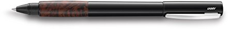 LAMY accent Tintenroller 398- Rollpen aus Aluminium mit austauschbarem Griffstück aus Bruyère-Holz und massivem, abgefedertem Edelstahlclip- Tintenroller-Mine M 63 schwarz- Strichbreite M