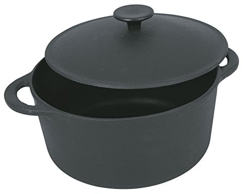 Tradifonte Cocotte Redonda De Hierro Fundido Esmaltada Negra Ø 26 Cm, 5 L