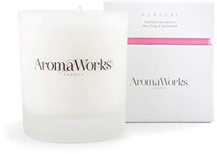 AromaWorks London Nurture Soy Wax Candle - May Chang, Roman Chamomile and Sandalwood Aromas - Calm, De-Stress & Sleep - Natural, Vegan, Cruelty Free - Medium 7.76oz