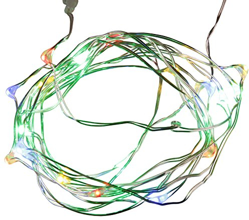 LED-Highlights Deko LED Draht Lichterkette Micro 20 Tropfen bunt RGB Drahtlichterkete 2,5 m Batterie Micro Beleuchtung Stimmungslicht Innen