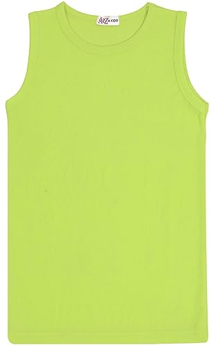 A2Z 4 Kids Boys Sleeveless Vest Lightweight Breathable Running Tank Top for Summer Soft Comfortable - Vest Neon Green 9-10