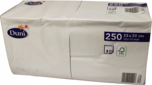 Duni Servietten SRP, 3-lagig, 33 cm, Weiß, Papier, 15,6 x 33 x 16,5 cm