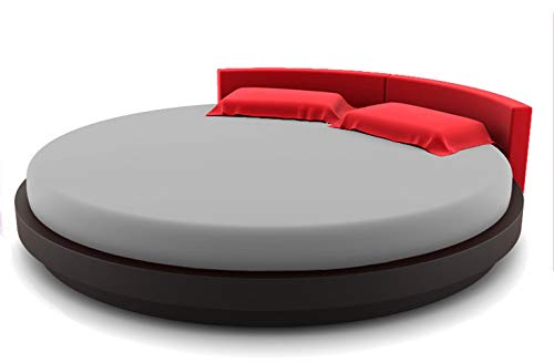 Moon Spannbettlaken RUND 245cm auch fürs Wasserbett 190g/m² Line Silver Spannbetttuch Graphit