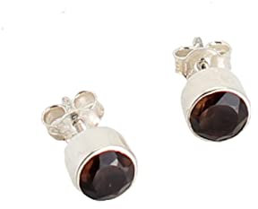 Rauchquarz Ohrstecker facettiert 925er Silberohrringe Silberstecker