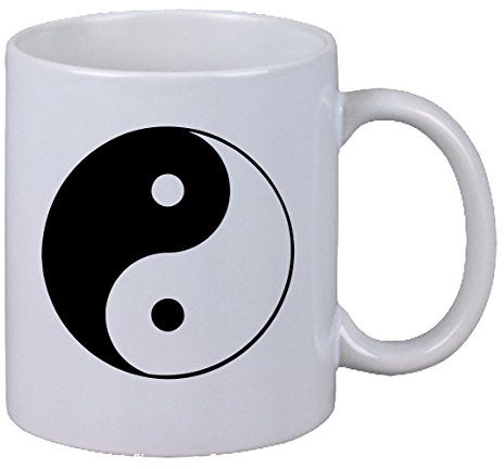 Netspares Kaffee Tasse Ying & Yang Zeichen Frieden Chinesische Zeichen Schwarz Weiß