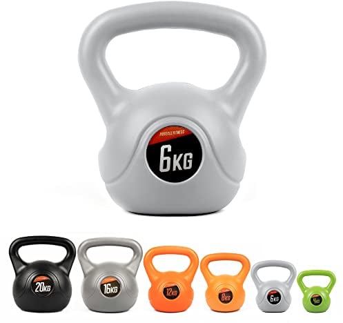 Phoenix Fitness RY931 Kugelhantel aus Vinyl, schwere Kugelhantel für Kraft- und Cardio-Training, Silber, 6 kg