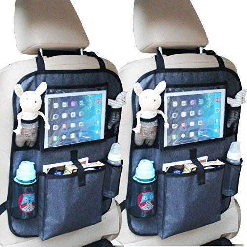 Stimo24 2X Auto Rückenlehnentasche Rücksitztasche Spielzeugtasche (Mit Tablet-Fach)