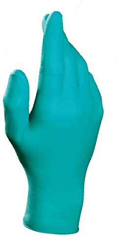 MAPA Professional SOLO 977 - Einmalhandschuhe mit Chemikalienschutz, Verwendung als medizinische Handschuhe und in der Kosmetik/Chemie, grün, Größe 7 (100 Stück) Schutzhandschuhe