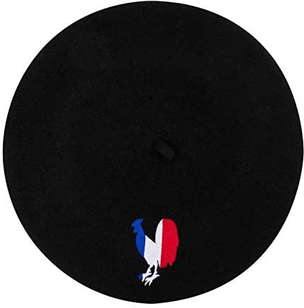 Beret Casquette Spécial Equipe de France - Sport Rugby - Taille Unique Ado/Adulte Laine - Noir