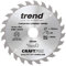 Trend Wood Circular Saw Blade, 190mm Diameter, 30mm Bore, 24 Teeth, 2.4mm Kerf, +15° Hook, TCT, Medium Finish, CSB/19024